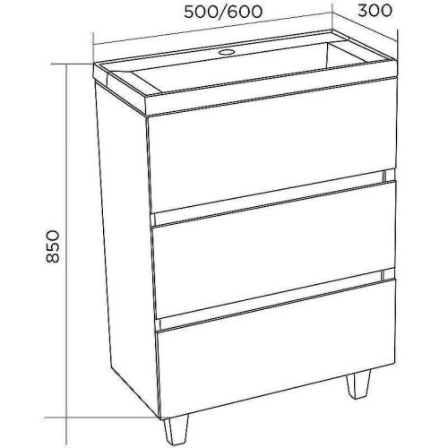Тумба с раковиной 1MarKa Bumble У90671 60х30 напольная цвет белый - фото 5
