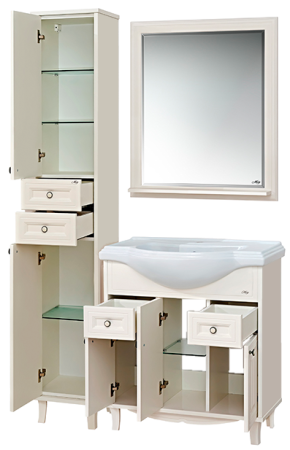 Тумба под раковину Misty Шармель Л-Шрм01080-5812Я 80х30 напольная цвет бежевый