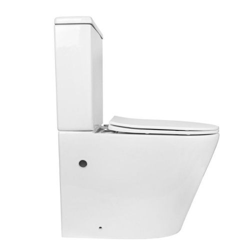 Унитаз напольный с бачком Bond Oval F03-00 белый с сиденьем безободковый душевой смыв - фото 3