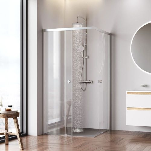 Душевой уголок Am.Pm X-joy W94G-403-100100-MТ1К 100х100 стекло прозрачное профиль хром без поддона - фото 3