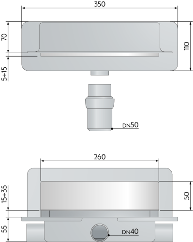 Душевой лоток OMP Tea Intramura 975.102.8 35х10 - фото 5