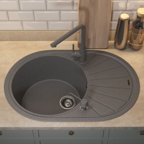 Кухонная мойка Uperwood Quartz Premium UPD-02 3910202106 75х50 цвет серый поверхность матовая - фото 4