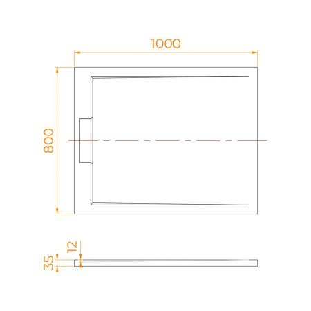 Душевой поддон из искусственного камня RGW STL 52212810-15 100х80 белый без ножек