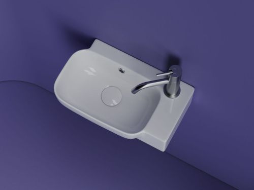 Раковина из сантехнического фарфора Ceramica Nova ELEMENT CN6074L 40х20 подвесная цвет белый 1 отверстие под смеситель - фото 5