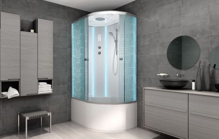 Душевая кабина AvaCan EM5012LLED 120х90 асимметричная с крышей ориентация левая