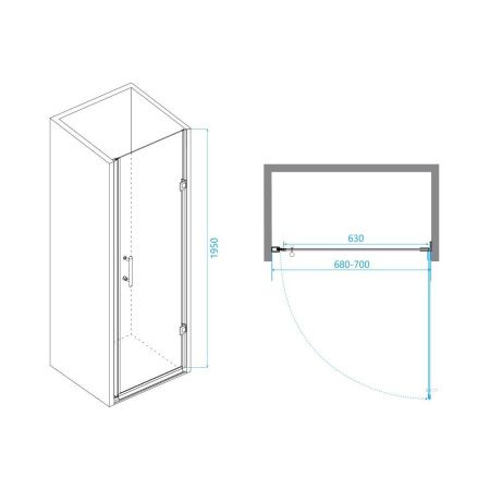 Душевая дверь RGW Passage 41080607-14 70х195 стекло прозрачное профиль черный