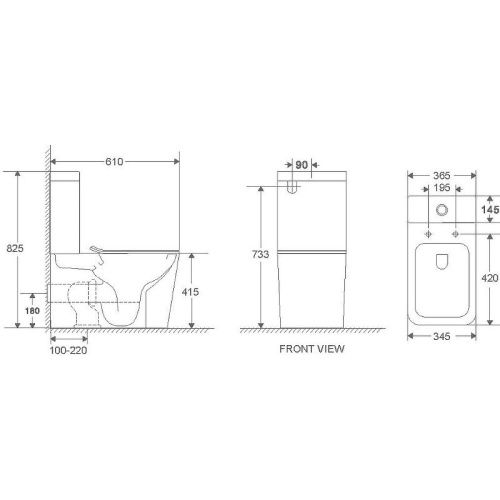 Унитаз напольный с бачком WeltWasser WW GELBACH 011 ST MT-BL (10000012779) черный с сиденьем микролифт безободковый смыв торнадо - фото 2