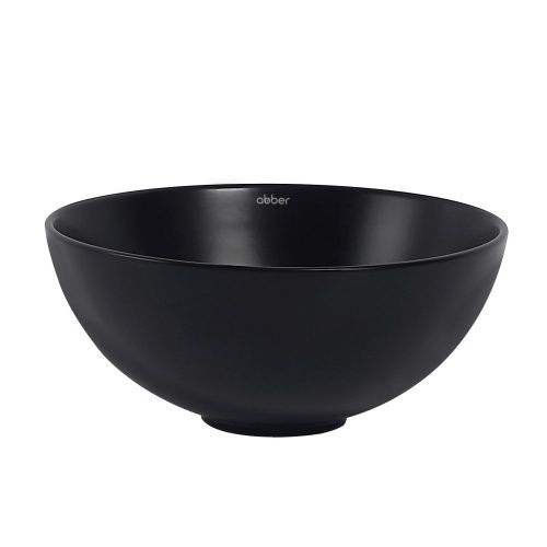 Раковина из сантехнического фаянса Abber BEQUEM AC2106MB 30х30 накладная цвет черный без отверстий под смеситель - фото 2