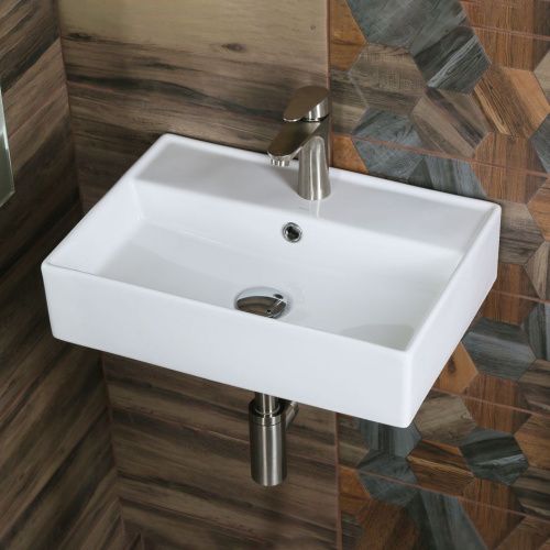 Раковина из сантехнического фарфора Melana 7657D-805 50х40 накладная цвет белый 1 отверстие под смеситель - фото 4