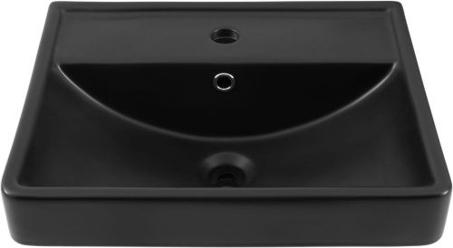 Раковина керамическая Aquanet Ирис 00329246 50х40 полувстраиваемая цвет черный 1 отверстие под смеситель - фото 5