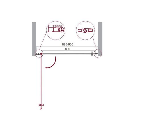 Душевая дверь BelBagno ETNA ETNA-B-1-90-C-Cr 90х195 стекло прозрачное профиль хром - фото 2