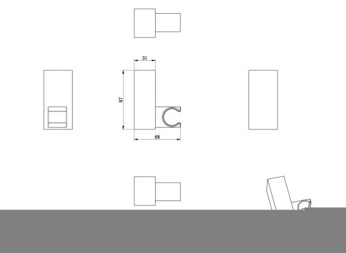 Держатель для душа Wonzon & Woghand WW-994201-BG золото - фото 2
