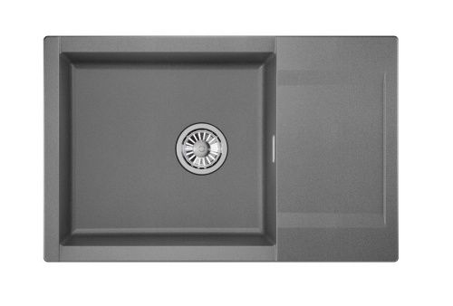 Кухонная мойка Granula 7807, ГРАФИТ 80х50 цвет серый поверхность матовая - фото 2