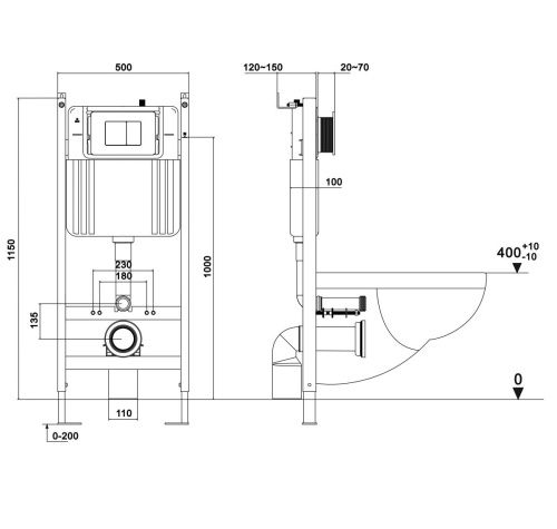 Инсталляция для подвесного унитаза Grossman 900.K31.02.000 - фото 5
