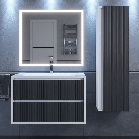 Тумба под раковину Uperwood Next Premium 3930205155 80х50 подвесная цвет серый/белый