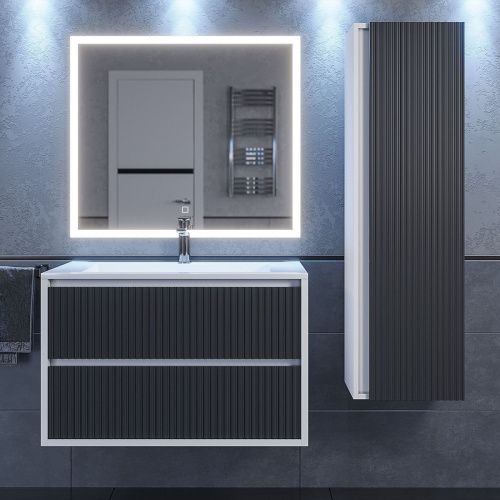 Тумба с раковиной Uperwood Next Premium 3930205167 80х50 цвет серый - фото 3