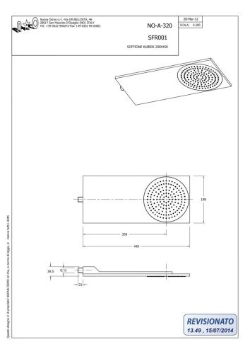 Верхний душ Graffio Kubrick KU001/CR хром - фото 2