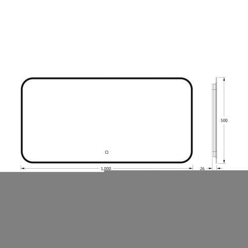 Зеркало с подсветкой Defesto AURA DF 2975SH 100х50 подвесное - фото 2