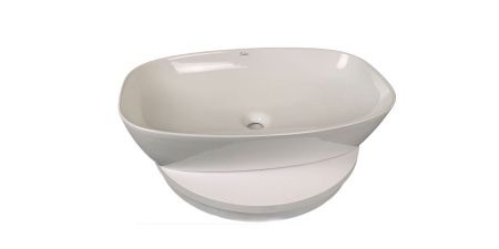 Раковина из сантехнического фарфора Sintesi SIN-LVB-APP-405 60х40 накладная цвет белый без отверстий под смеситель