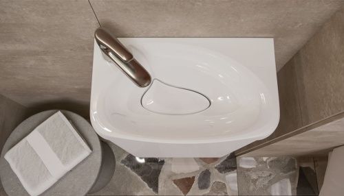 Раковина из искусственного камня Velvex BIO rkBIO.40-81 40х20 встраиваемая цвет белый 1 отверстие под смеситель - фото 5