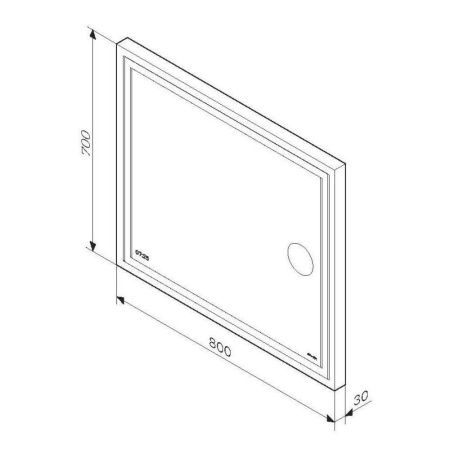 Зеркало с подсветкой Am.Pm Gem M91AMOX0803WG 80х70 подвесное