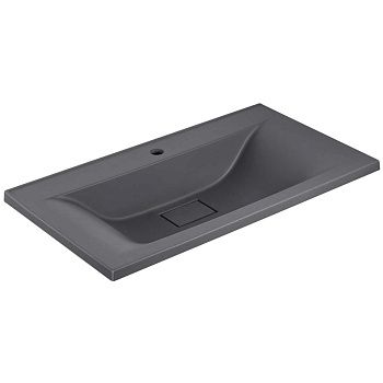 Раковина из искусственного камня Vincea VCB-3M900G 90х50 встраиваемая цвет серый 1 отверстие под смеситель