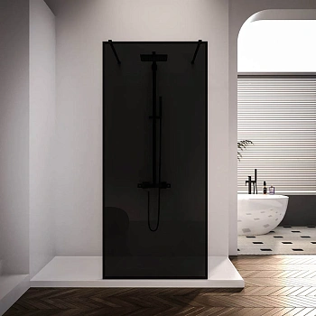 Душевая перегородка Veconi Korato KR90BB-120-11-C4 120х200 стекло тонированное профиль черный