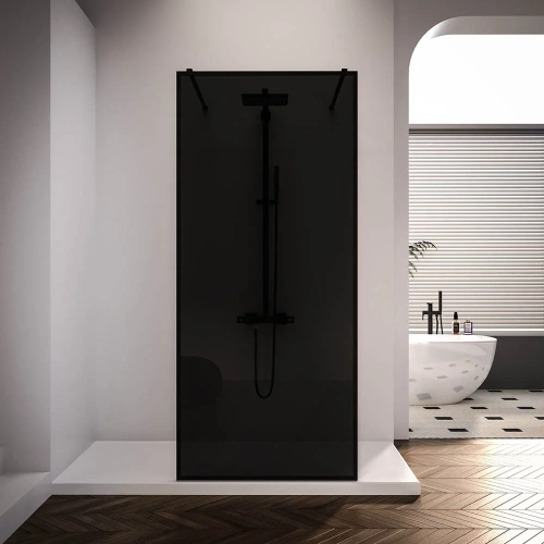 Душевая перегородка Veconi Korato KR90BB-120-11-C4 120х200 стекло тонированное профиль черный