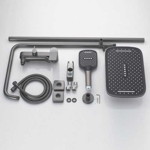 Душевая стойка Shevanik S4136T настенная цвет оружейная сталь - фото 4