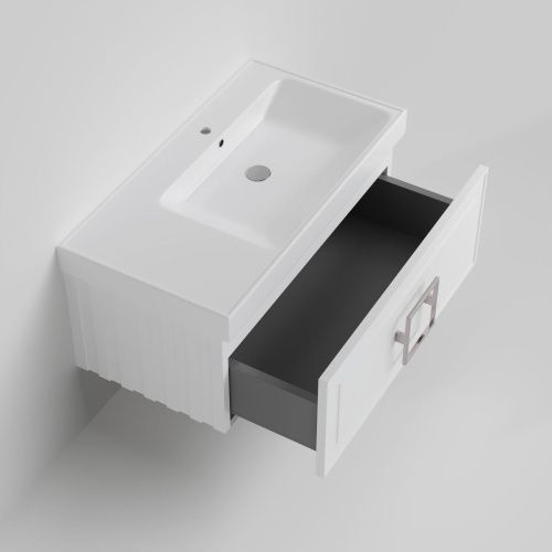 Тумба с раковиной La Fenice CUBO NFNC-01-CUB-B-90-1-90R 90х50 подвесная цвет белый - фото 2