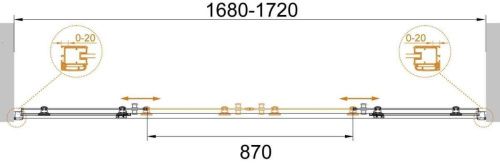 Душевая дверь Cezares ANIMA ANIMA-W-BF-2-170-P-Cr 170х195 стекло рифленое профиль хром - фото 2