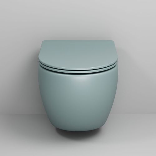 Унитаз подвесной Grossman Color GR-4455MNMS мятный с сиденьем безободковый каскадный смыв - фото 3