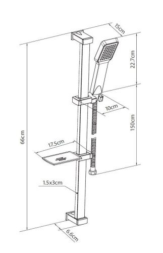 Душевой гарнитур Creavit  SH453 настенный хром - фото 2