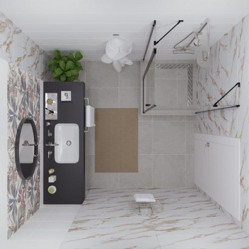 Душевой уголок Тритон Йота-Блэк Щ0000054032 90х90 стекло прозрачное профиль черный без поддона - фото 5