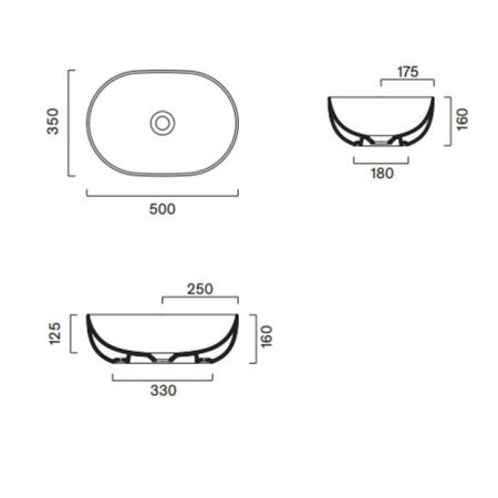 Раковина керамическая Catalano Sfera 522500001 50 см накладная цвет белый без отверстий под смеситель
