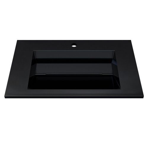 Раковина из искусственного камня Uperwood Next Premium RNext70bg 70х50 полувстраиваемая цвет черный - фото 3