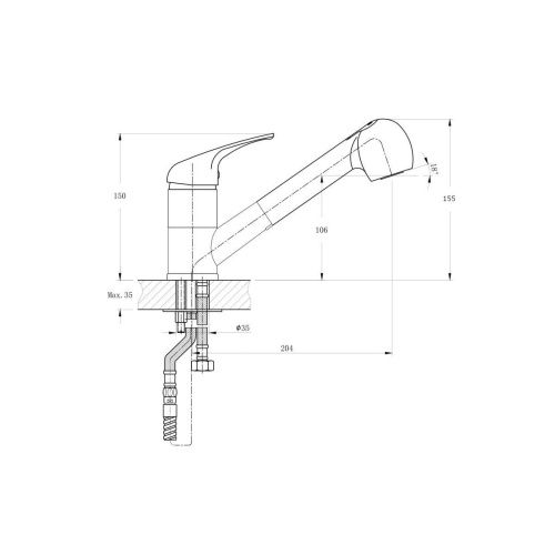 Смеситель для кухни Rush Corsica CO4240-25 на мойку хром - фото 2