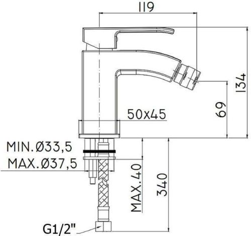 Смеситель Paffoni Level LES131CR на биде хром - фото 3