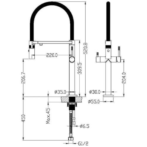 Смеситель для кухни Boheme Uno 115-G на мойку золото - фото 2