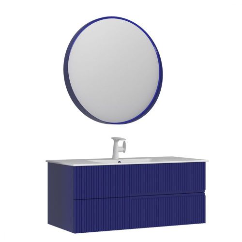 Тумба с раковиной Orka Moonlight 5001504 120х50 подвесная цвет синий - фото 2