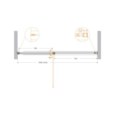 Душевая дверь Cezares URBAN URBAN-B-12-140-C-CR 140х195 стекло прозрачное профиль хром