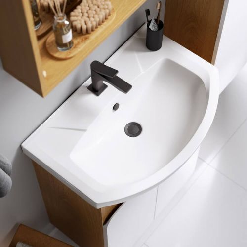 Тумба под раковину Aqwella Y BAS0106DZ 60х30 напольная цвет коричневый - фото 4