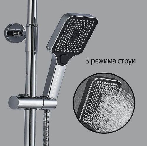 Душевая стойка ALMAes GaLaxy SDI-1803 настенная цвет хром с термостатом - фото 4