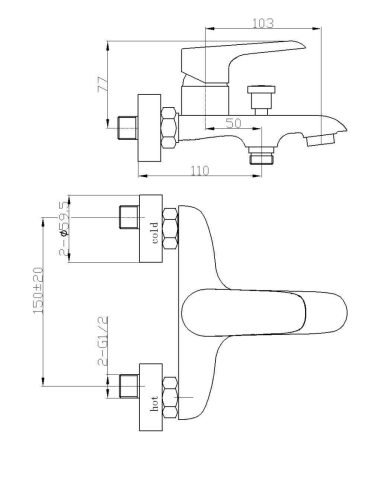 Смеситель для ванны WeltWasser 10000002003 настенный хром - фото 2
