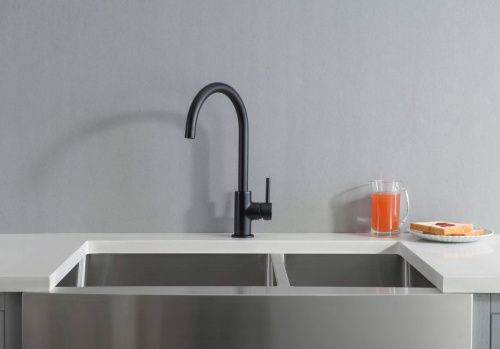 Смеситель для кухни Aquatek ЕВРОПА AQ1382MB на мойку черный - фото 3