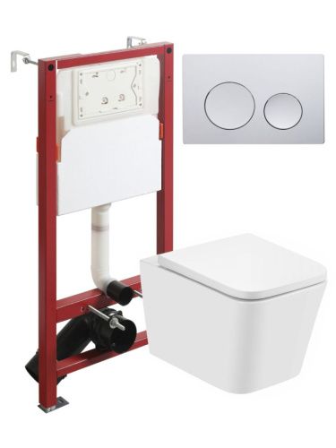 Комплект унитаз с инсталляцией и клавишей смыва Agger ATI08100+APB100 - фото 2