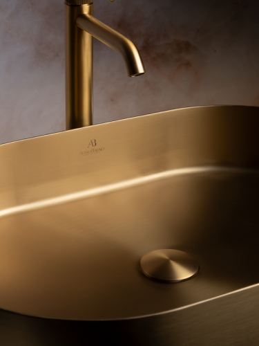 Раковина из нержавеющей стали AltroBagno Eterno AltroBagnoEterno001025OrSp 60х40 накладная цвет золото - фото 4