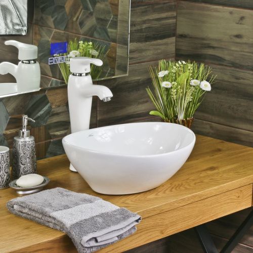 Раковина из сантехнического фарфора Melana 7138-805 40х30 накладная цвет белый без отверстий под смеситель - фото 3