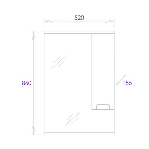 Зеркало-шкаф Onika Харпер 205216 50х90 подвесной цвет белый/коричневый - фото 3