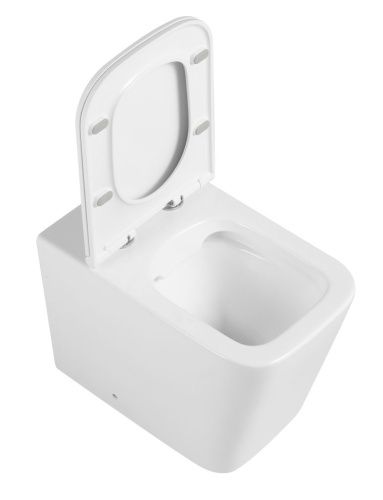 Унитаз приставной Iberica Blanca Toledo alto IB.TLA.331.1B1 белый с сиденьем микролифт безободковый каскадный смыв - фото 5